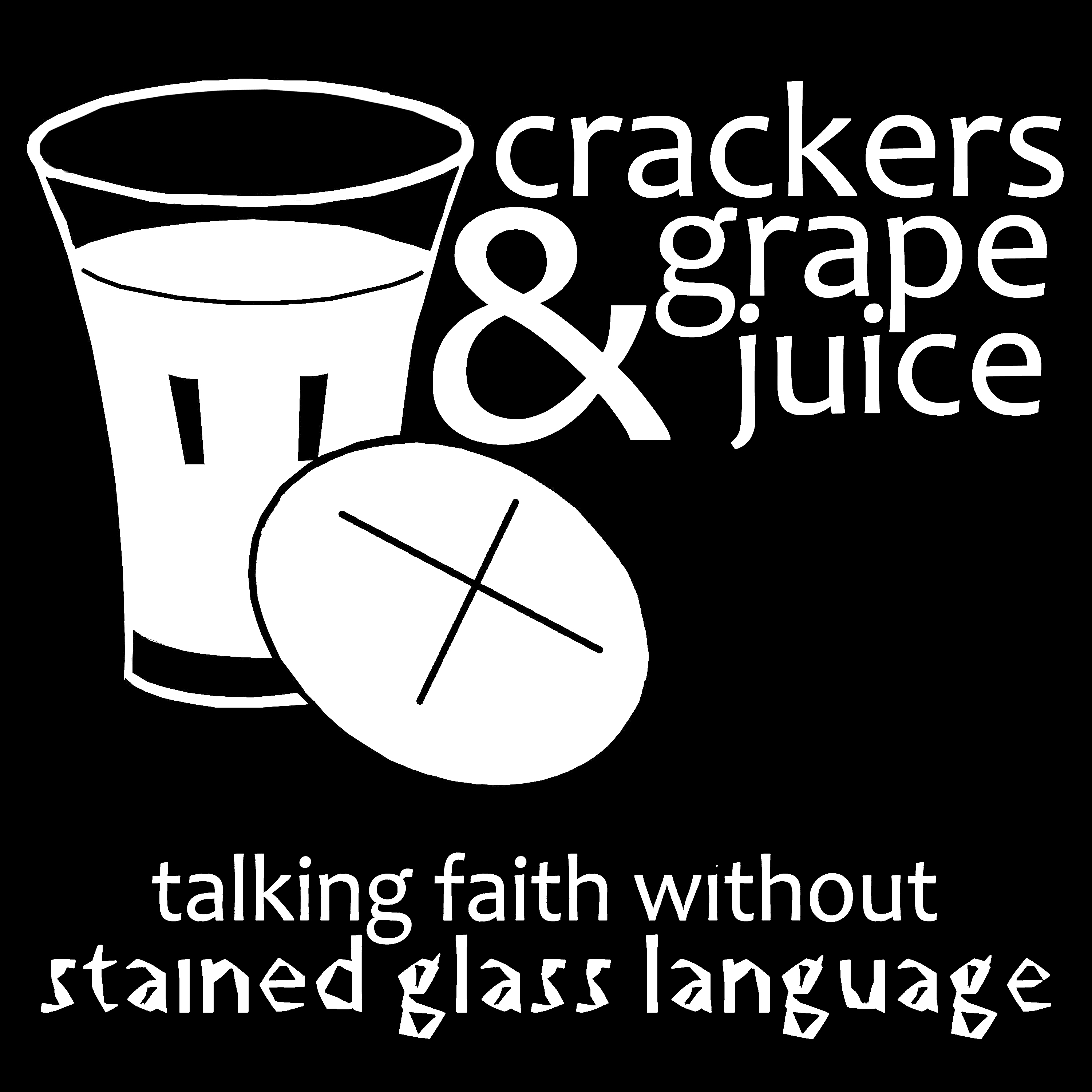 Crackers &amp; Grape Juice Silhouette Tagline Inverted